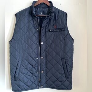 Vintage 90's Ralph Lauren Quilted Vest w/Corduroy Collar